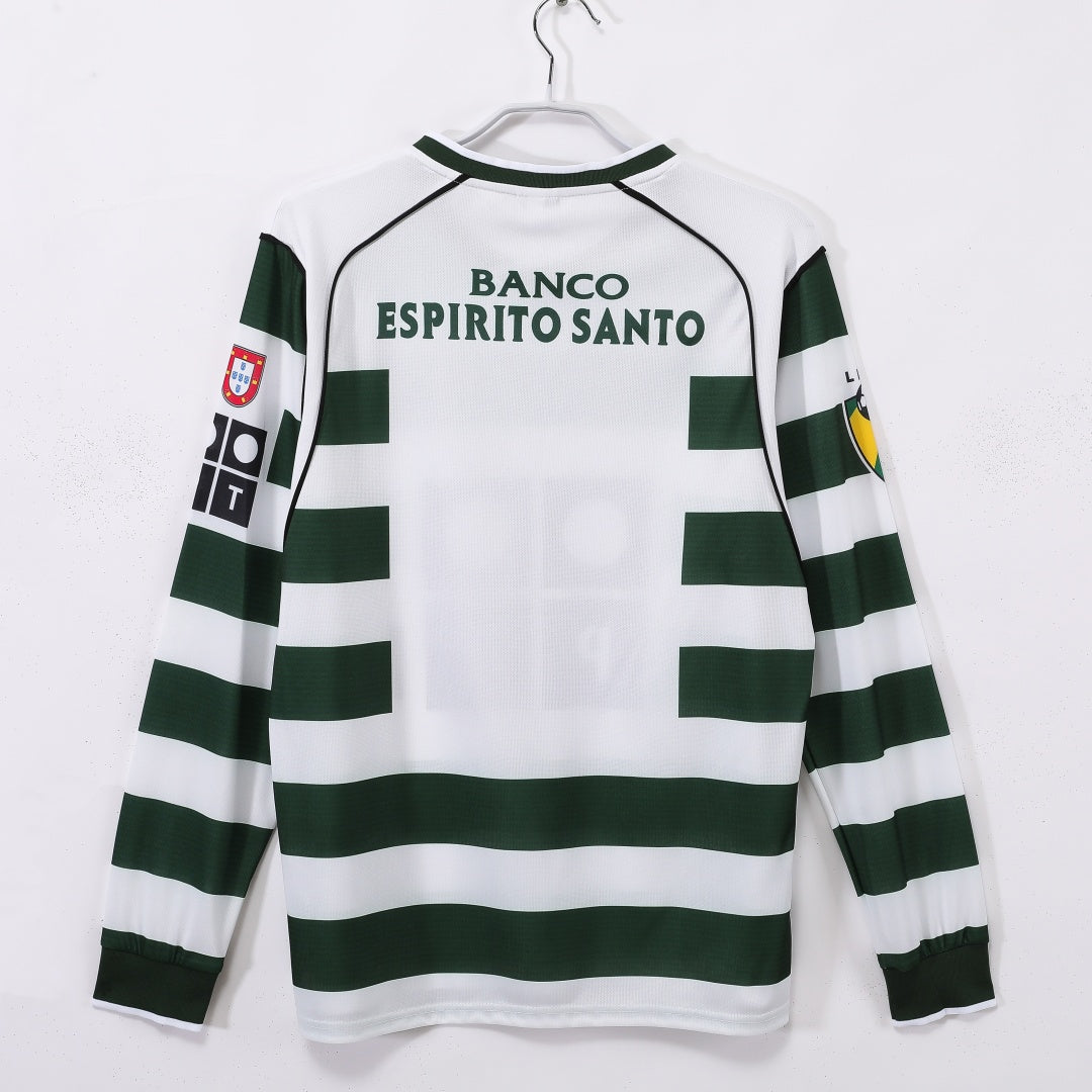 2001-2003 Maillot Retro Sporting CP Domicile Manches Longues