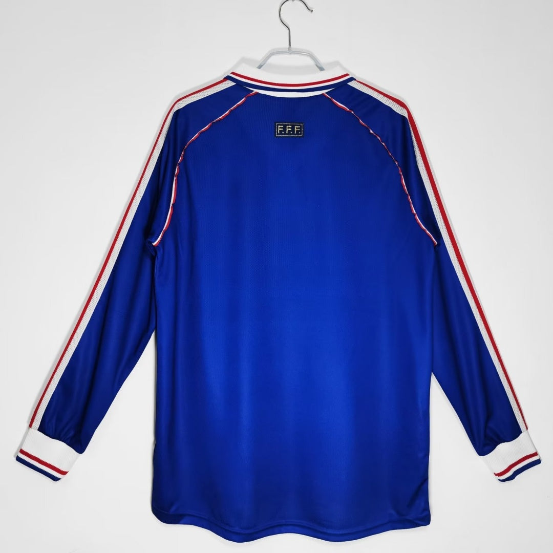 1998 Maillot Retro France Domicile Manches Longues