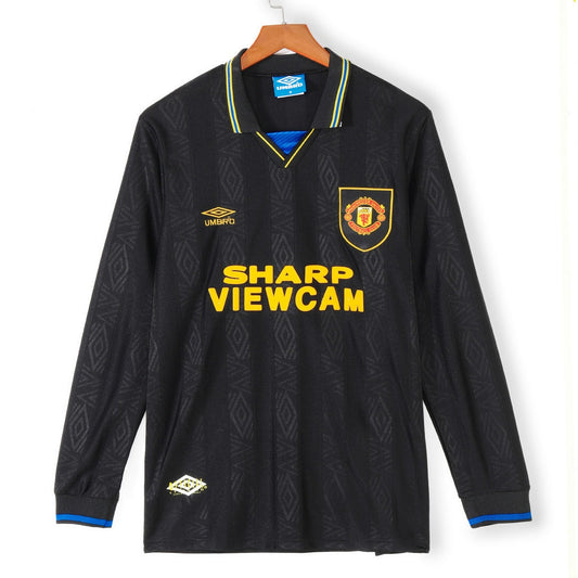 1993-1994 Manchester United Extérieur maillot Retro Manches Longues