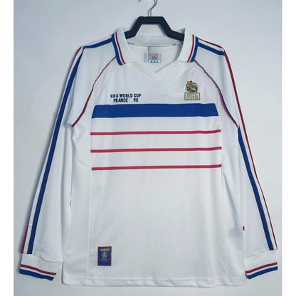 1998 Maillot France Extérieur Retro Manches Longues