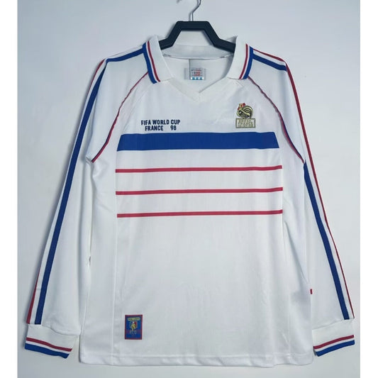 1998 Maillot France Extérieur Retro Manches Longues