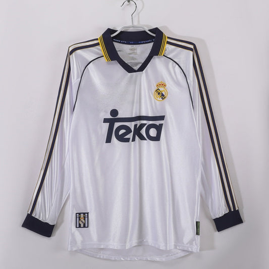 1998-2000 Maillot Retro Real Madrid Domicile Manches Longues