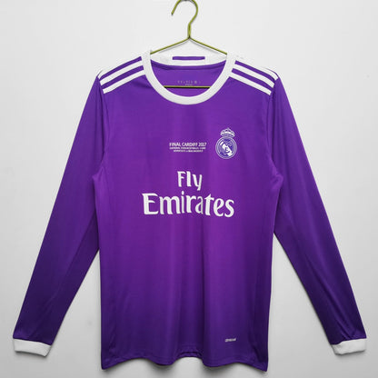 2016-2017 Maillot Retro Real Madrid Extérieur  Manches Longues