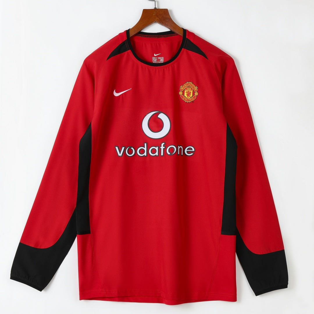 2002-2004 Manchester United Domicile maillot Retro Manches Longues