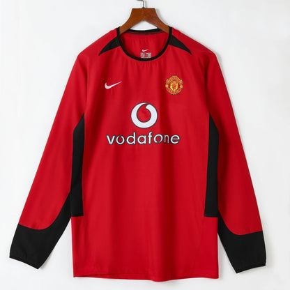 2002-2004 Manchester United Domicile maillot Retro Manches Longues